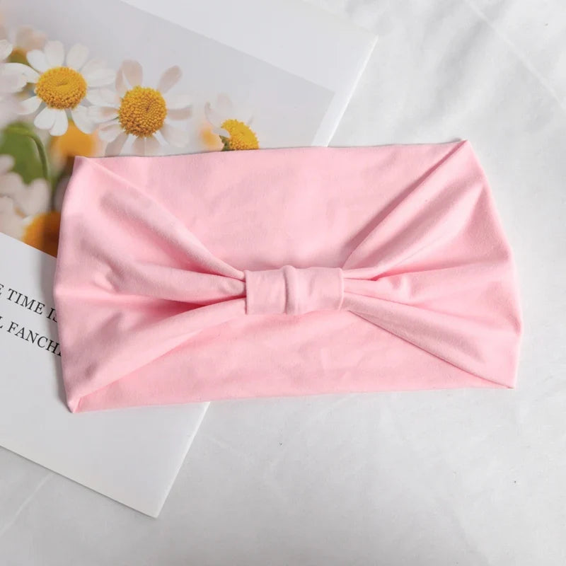 Women's Stretchy Wide Headband for Yoga, Running & Sports Sports Headband Qme Pink