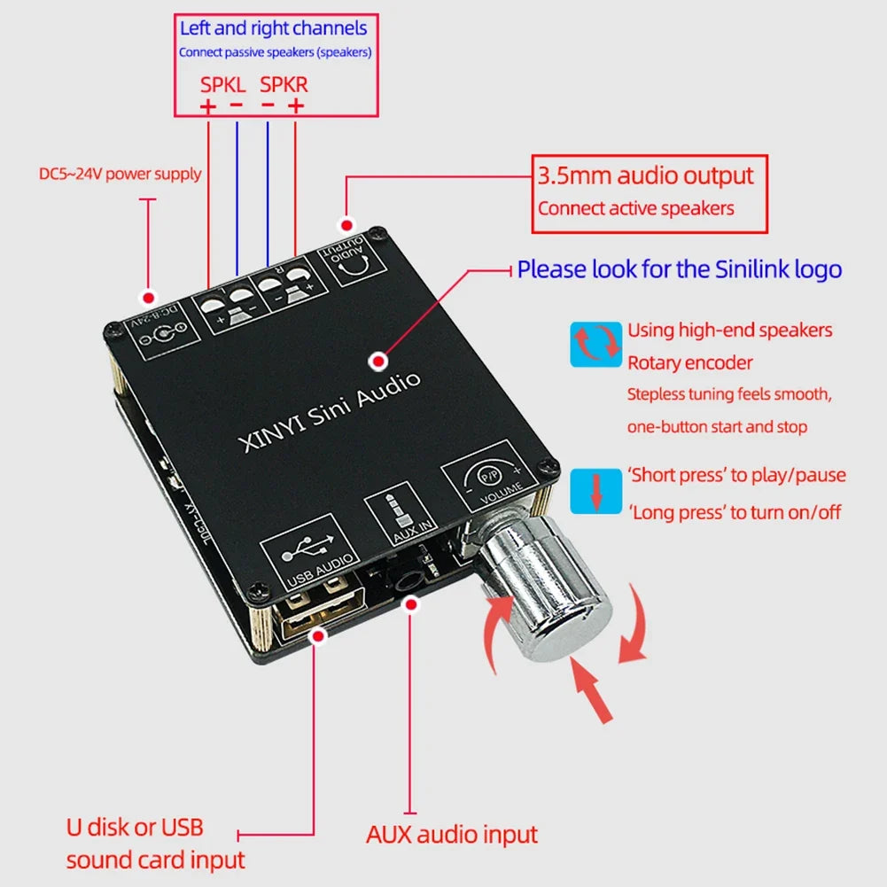 XY-C50L 50W×2 APP-Controlled Digital Stereo Amplifier Board Digital Amplifier Board Qme