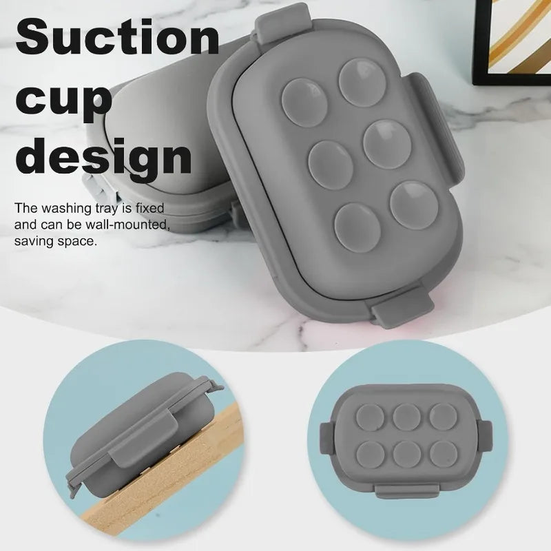 Portable Flip Soap Dish – Leak-Proof Silicone Travel Soap Case Travel Soap Dish Qme