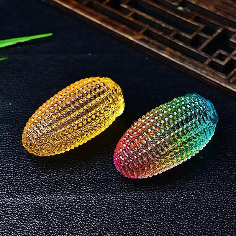 Crystal Corn Ornament – Glass Good Luck Desktop Decor Prop Decorative Ornament Qme