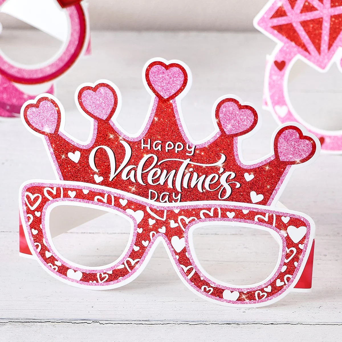 6 Valentine's Day Decorative Party Glasses – Various Styles Party Decorative Glasses Qme