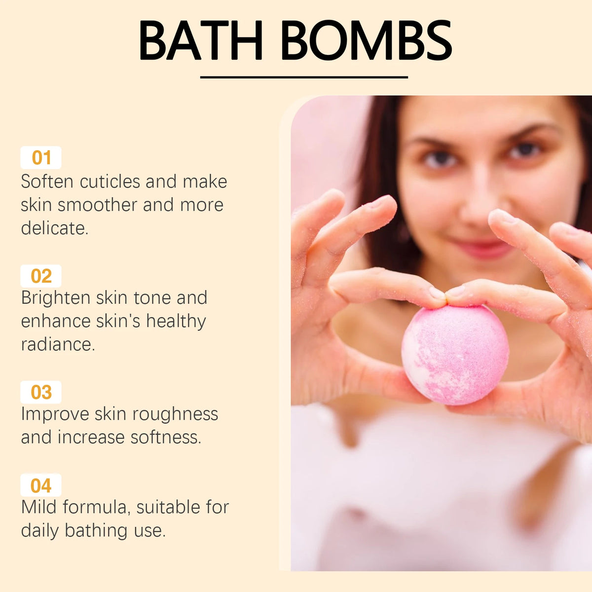 Rose Bath Bombs Gift Set – 6pc Moisturizing Spa Bath Balls Bath Bomb Gift Set Qst