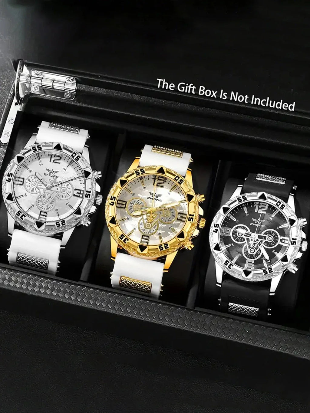 Men's Large Dial Quartz Watch – Business Casual Style Men's Quartz Watch Qme 3pcs