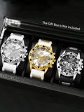 Men's Large Dial Quartz Watch – Business Casual Style Men's Quartz Watch Qme 3pcs