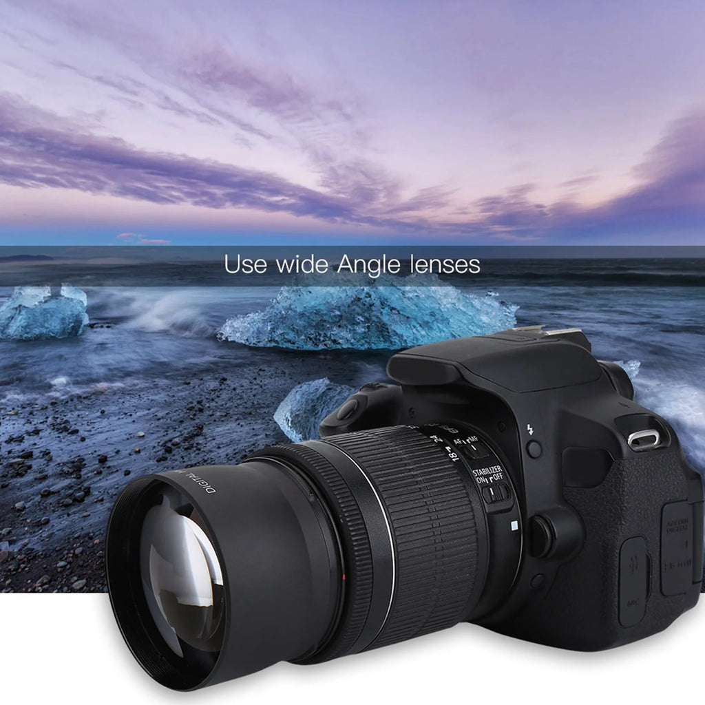 52mm 0.45X Wide Angle Macro Conversion Lens for DSLR Cameras Camera Conversion Lens Qst