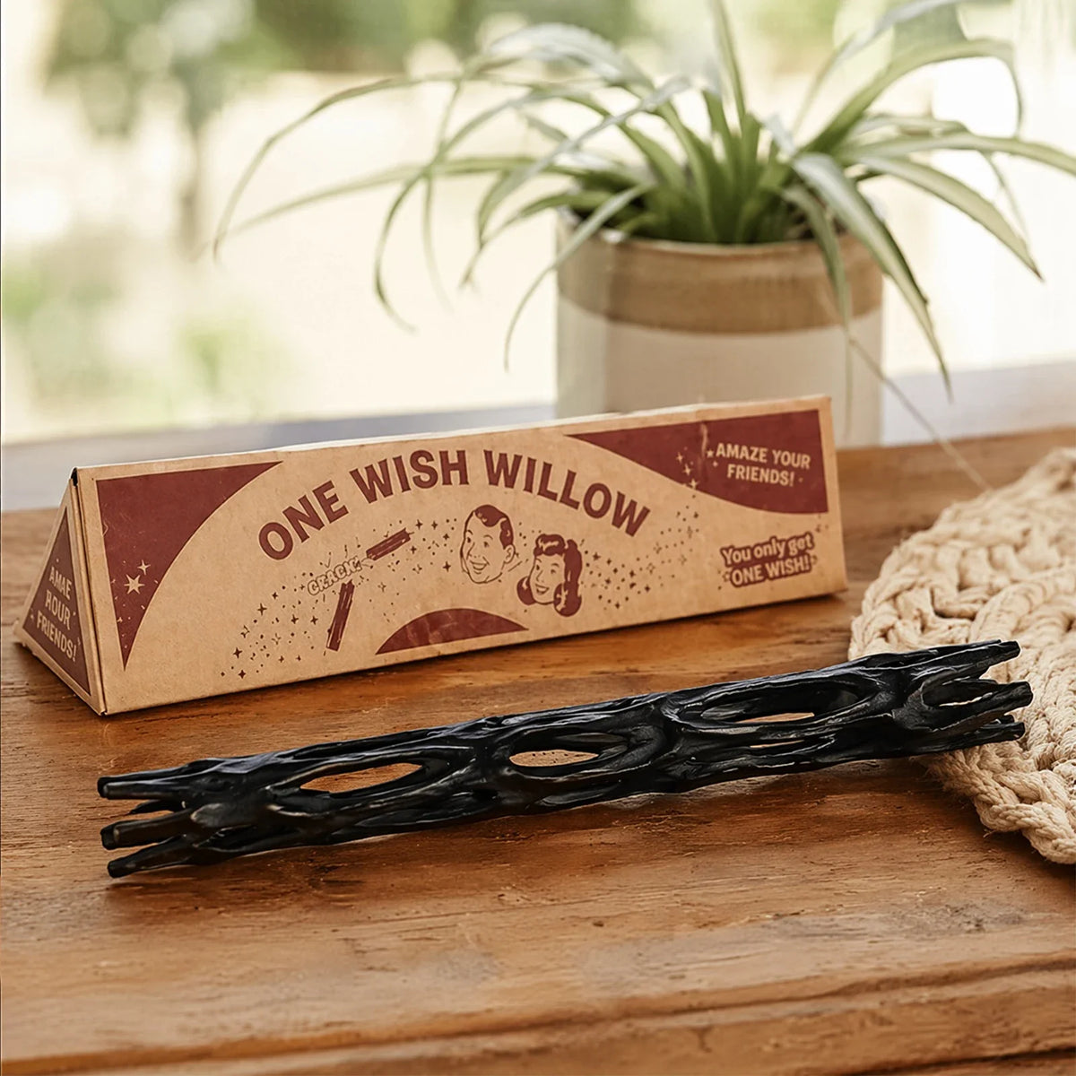 3D Printed Willow Wishing Stick Box – Breakable Lucky Charm Novelty Figurine Qme