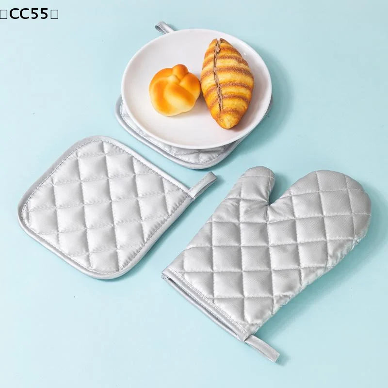 Oven Mitts Set – Heat-Resistant Kitchen Baking Gloves Oven Mitts Qst