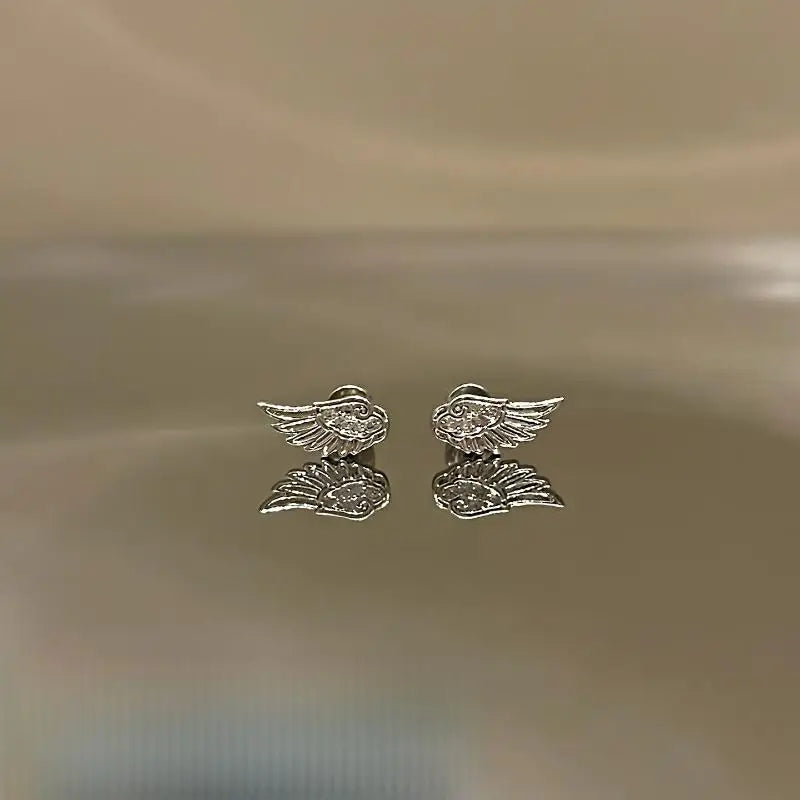 Angel Wings Ear Studs – Shiny Vintage Luxury Couple Jewelry Stud Earrings Qme