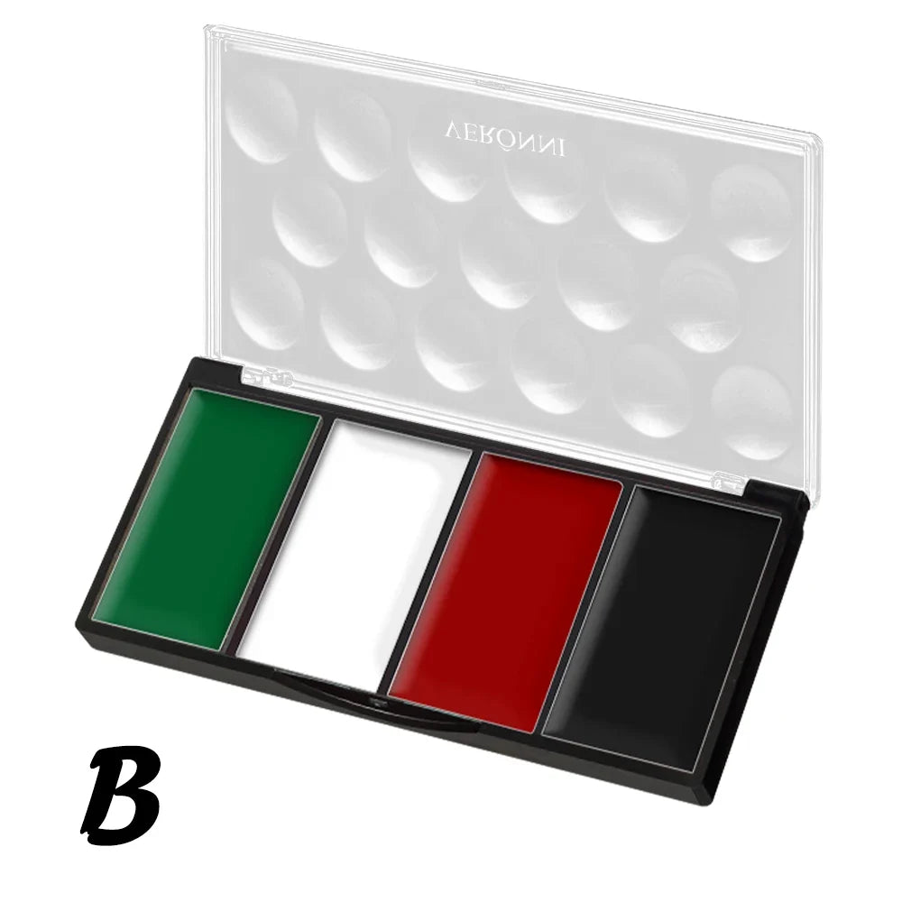 4-Color Oil-Based Face & Body Paint Palette – Waterproof Face & Body Paint Qme B