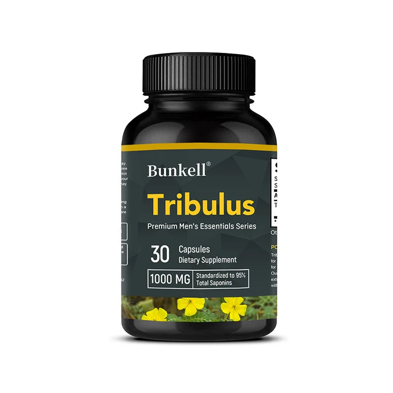 Tribulus Terrestris Capsules 120ct – Energy & Stamina Support Herbal Supplement Qst 30 count-1 bottle