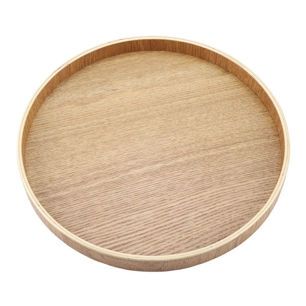 Nordic Round Wooden Serving Tray – Coffee, Fruits & Candies Wooden Serving Tray Qme 24cm