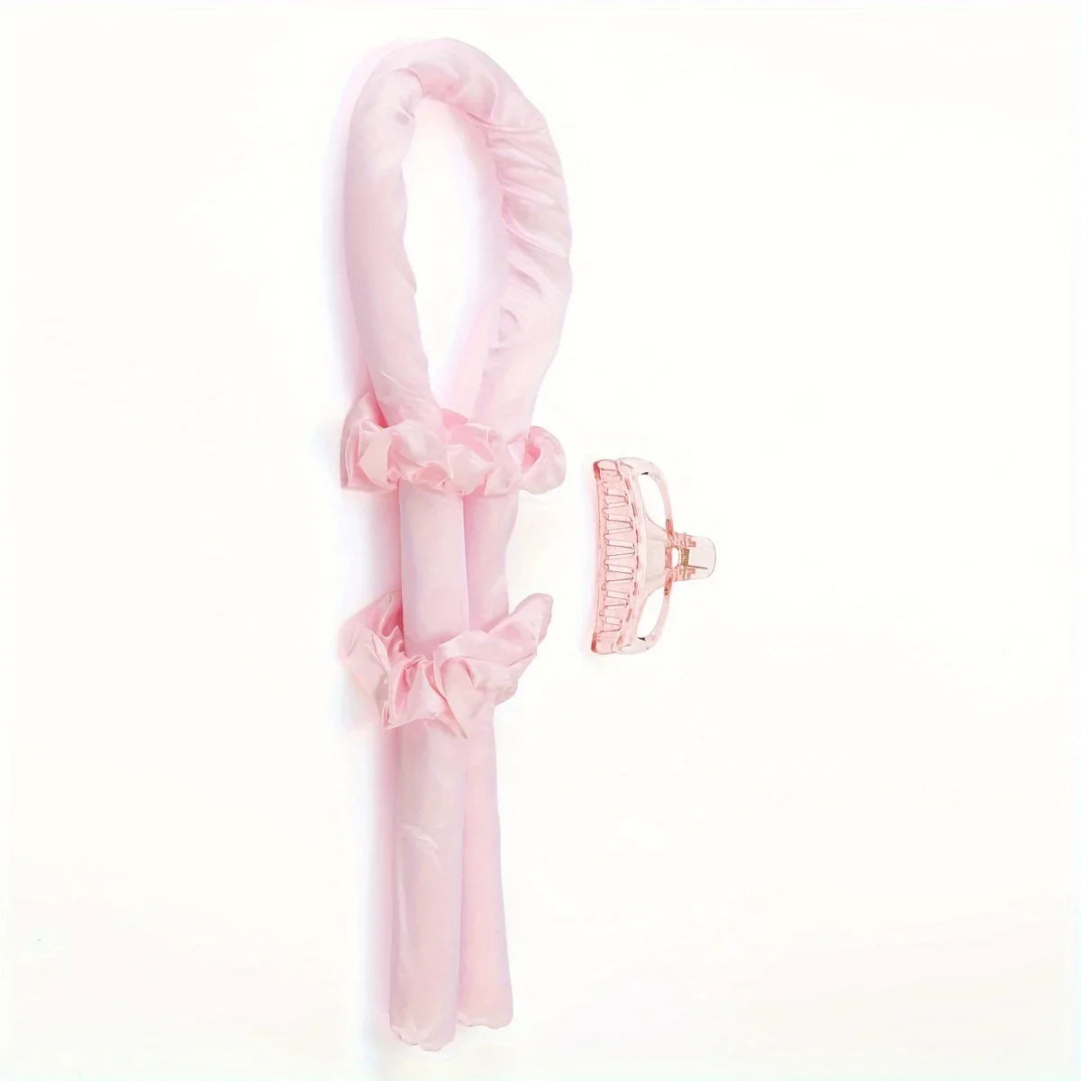 Heatless Curling Rod Headband – No Heat Silk Curl Ribbon Heatless Hair Curler Qme Princess Pink