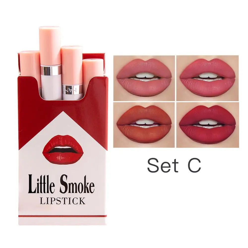 HANDAIYAN 4-Piece Matte Lipstick Set – Waterproof & Long-Lasting Matte Lipstick Set Qme C 09-12 CN