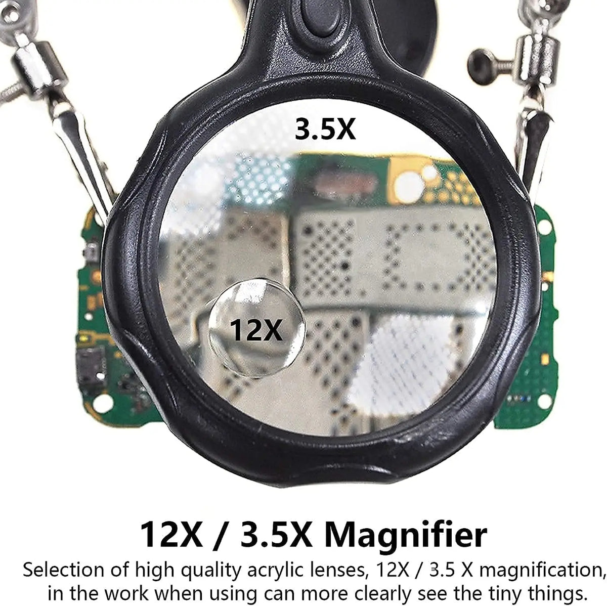 Desktop Magnifying Glass Soldering Station with Helping Hands Magnifying Soldering Station Qme