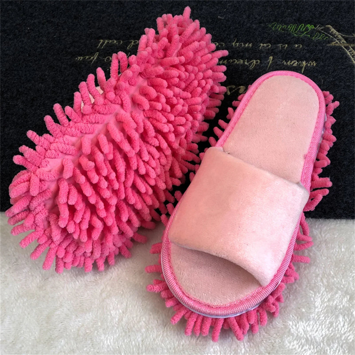 Microfiber Mop Slippers – Open Toe Floor Cleaning Socks Mop Cleaning Slippers Qme