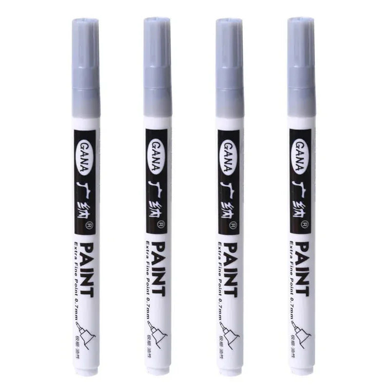 Permanent Paint Markers Fine Tip Waterproof – Rock, Wood & Canvas Paint Marker Pens Qme 4Pcs silver