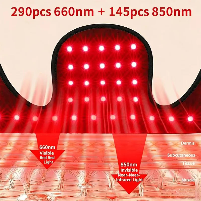 ZONGKUNG 145 LED Red Light Therapy Wrap 660nm 850nm 22W Red Light Therapy Wrap Qst