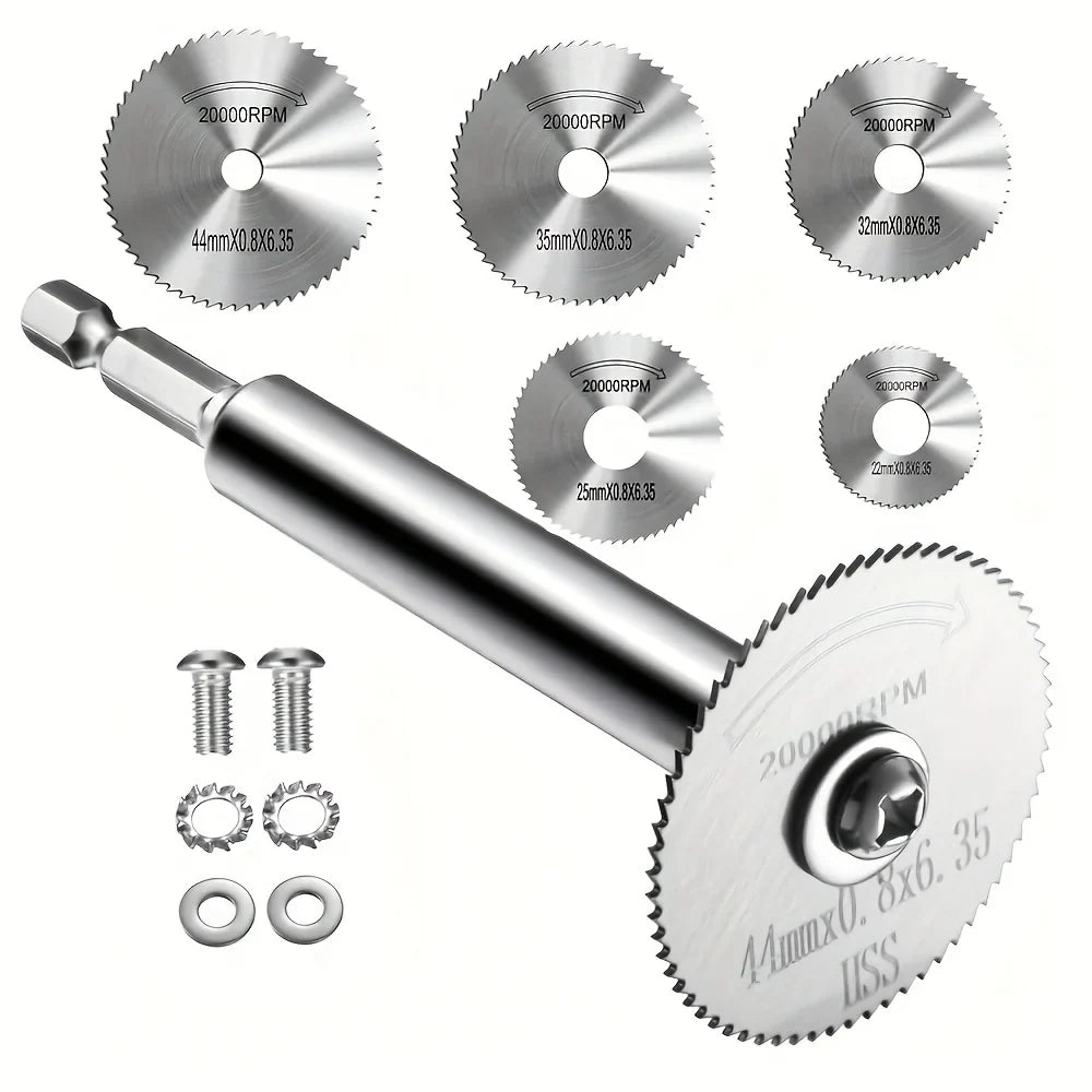 HSS Thin Blade Cutting Wheel – 1/4" Hex Shank, 5 Heads Rotary Cutting Wheel Qme 5pcs