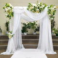 Wedding Mesh Arch Backdrop Curtain – Outdoor Party Decoration Wedding Arch Backdrop Qme white