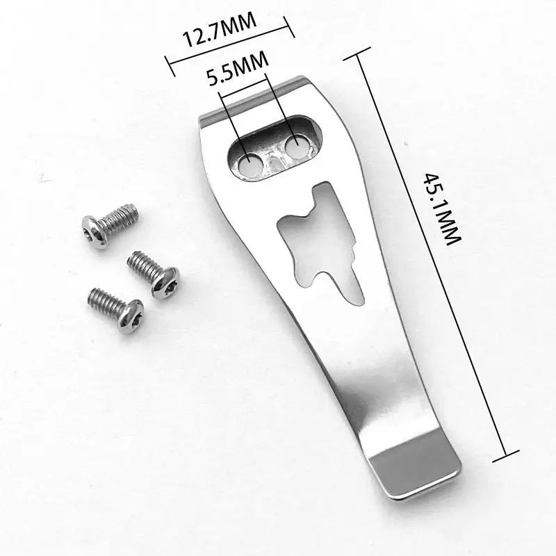 Stainless Steel Folding Knife Back Clip – DIY Pocket Carry Part Knife Clip Accessory Qst