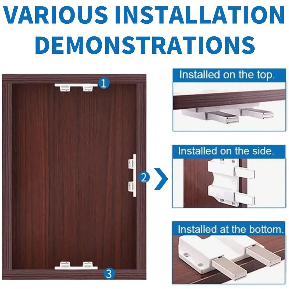 Magnetic Push-to-Open Cabinet Latches | Door & Drawer Closer Cabinet Door Latch Qme