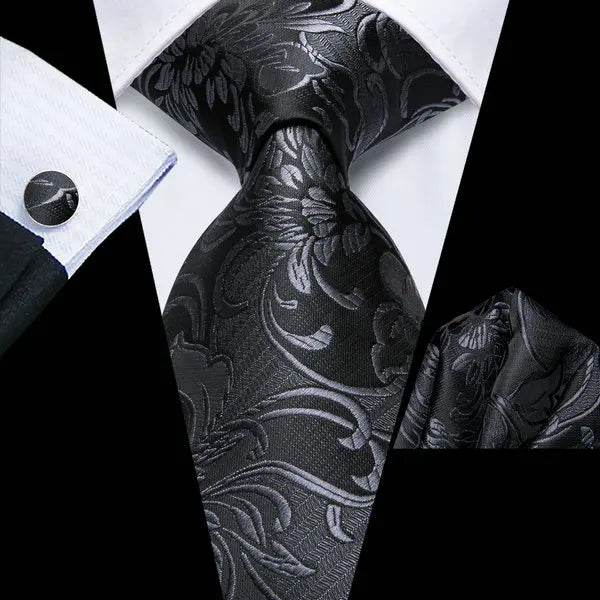 Men's 3-Piece Set: Cufflinks & Pocket Handkerchief – Wedding Formal Accessory Set Qme DPTH-LDSN3952