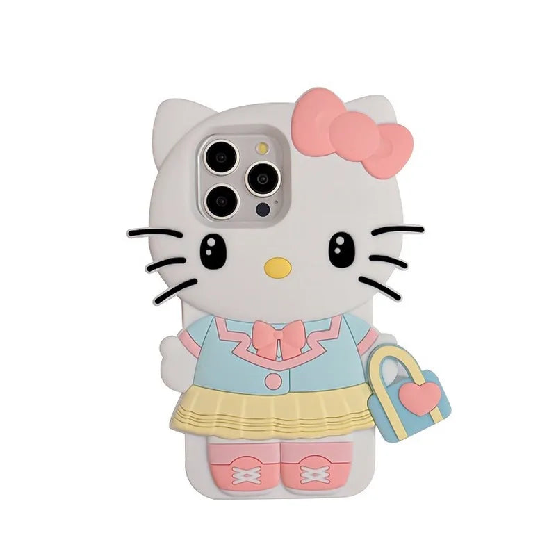 Hello Kitty 3D Silicone iPhone Case 14 15 16 17 | Sanrio Phone Case Qme