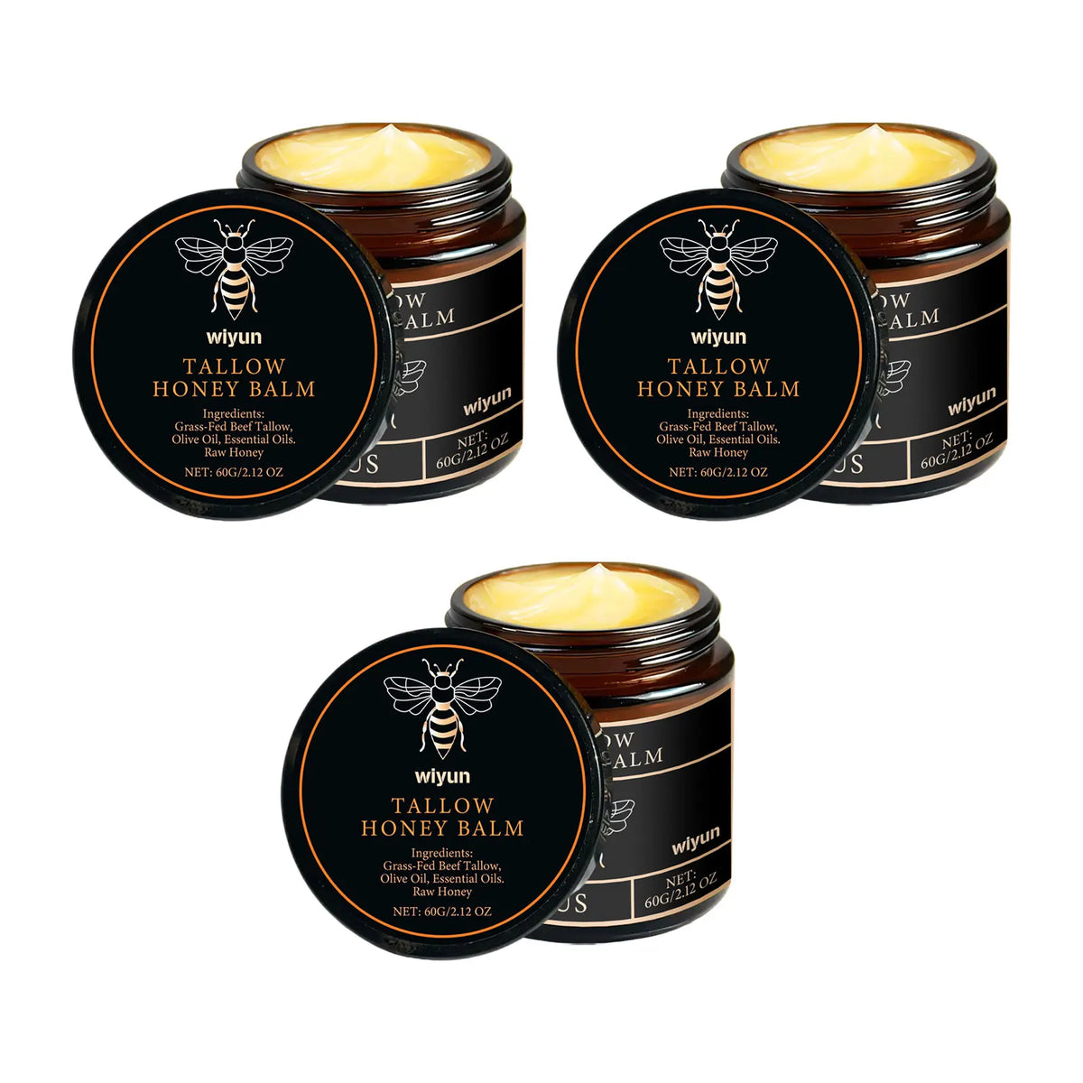 Grass Fed Beef Tallow & Raw Honey Moisturizing Balm Moisturizing Balm Cream Qst 180g