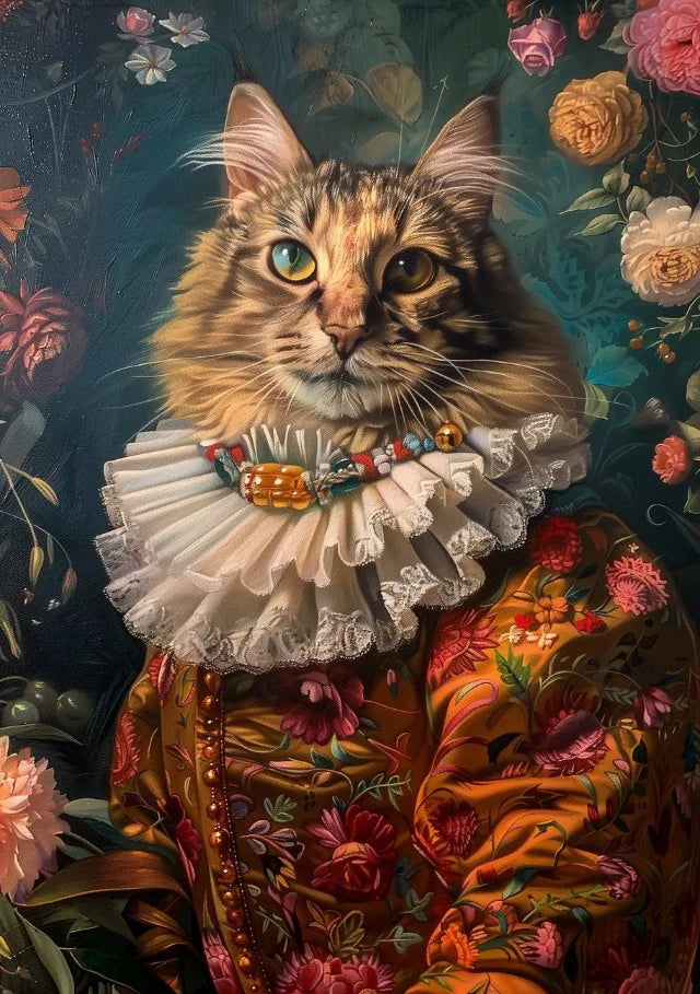 Vintage Royal Animal Pet Portrait Canvas Wall Art Print Canvas Wall Art Qst 11 30x40cm Unframed