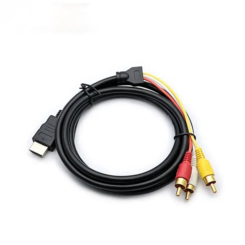 21-Pin SCART to 3-RCA AV Adapter for TV DVD VCR Game Console AV Cable Adapter Qme