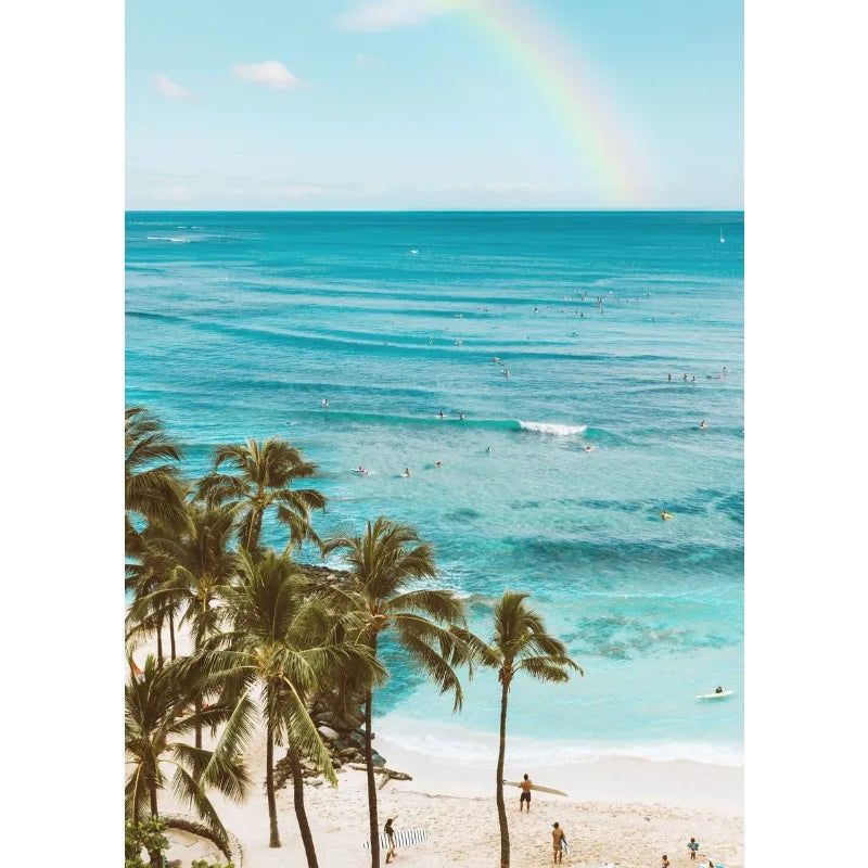 Surfing Beach Canvas Wall Art – Ocean Waves Summer Poster Canvas Wall Art Qst 18 30x40cm Unframed