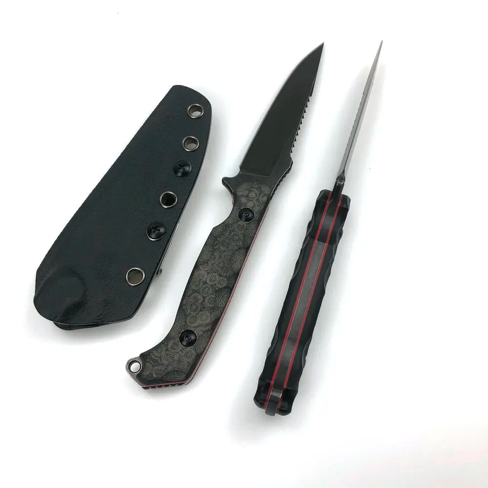 TRSKT D2 Necker Fixed Blade Knife – G10 Handle & Kydex Sheath Fixed Blade Knife Qst