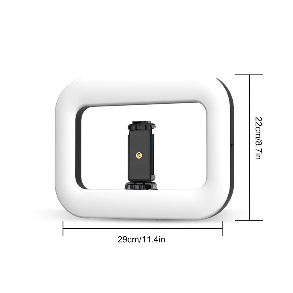 LED Ring Light Handheld Phone Stabilizer for Video Recording LED Ring Light Rig Qst WHITE