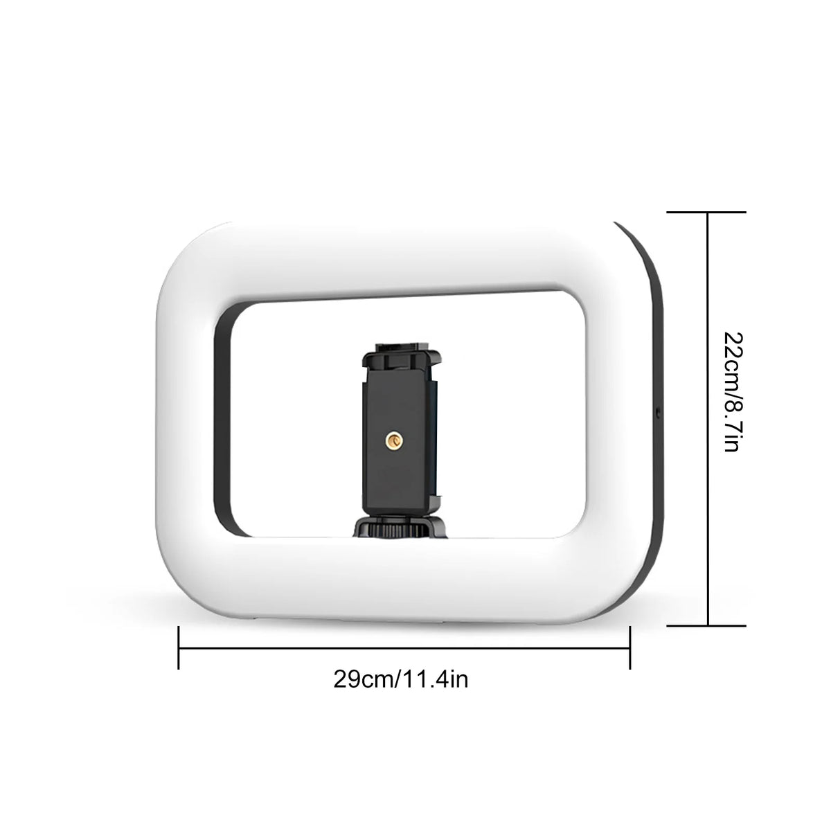 LED Ring Light Handheld Phone Stabilizer for Video Recording LED Ring Light Rig Qst WHITE