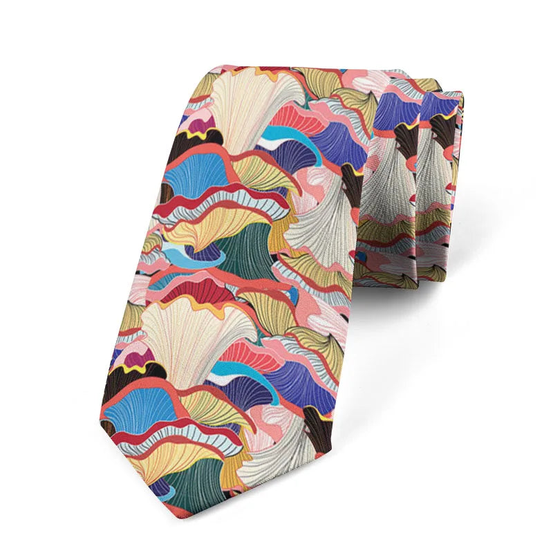 Men's Japanese Floral Necktie | 8cm Polyester Tie, 10 Colors Floral Necktie Qme style5