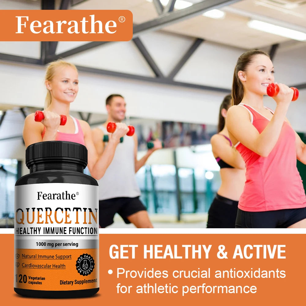 1000mg Quercetin Capsules – Vegan Antioxidant, 120 Caps | Fearathe Quercetin Supplement Qst