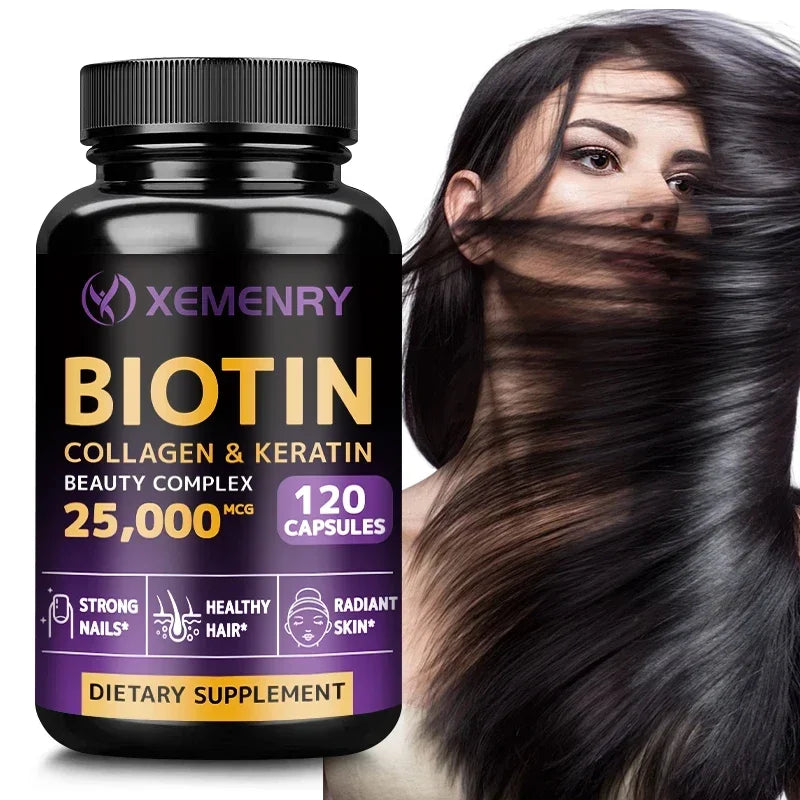Xemenry Biotin Supplement – Hair, Skin & Nail Capsules Beauty Supplement Qst