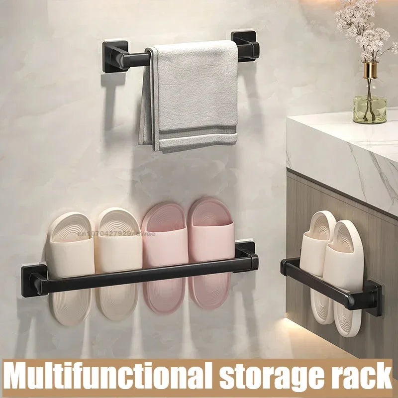 No Drill Wall Mounted Towel Rack – Aluminum Bathroom Bar Bathroom Towel Rack Qme
