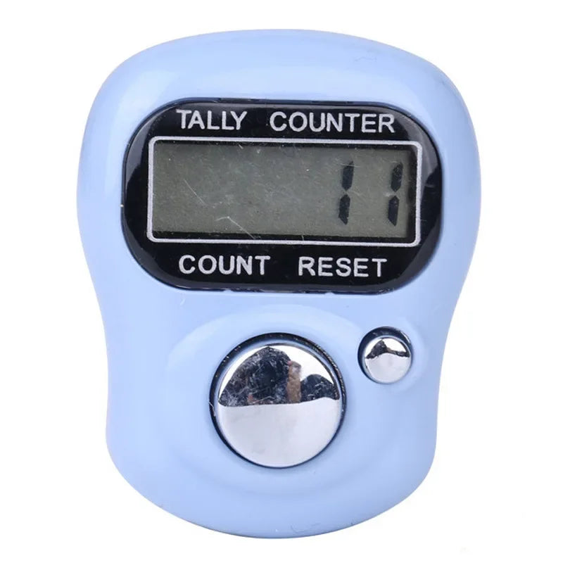 Mini LED Digital Finger Counter – Islamic Tally Bead Clicker Ring Digital Tally Counter Qme grey blue