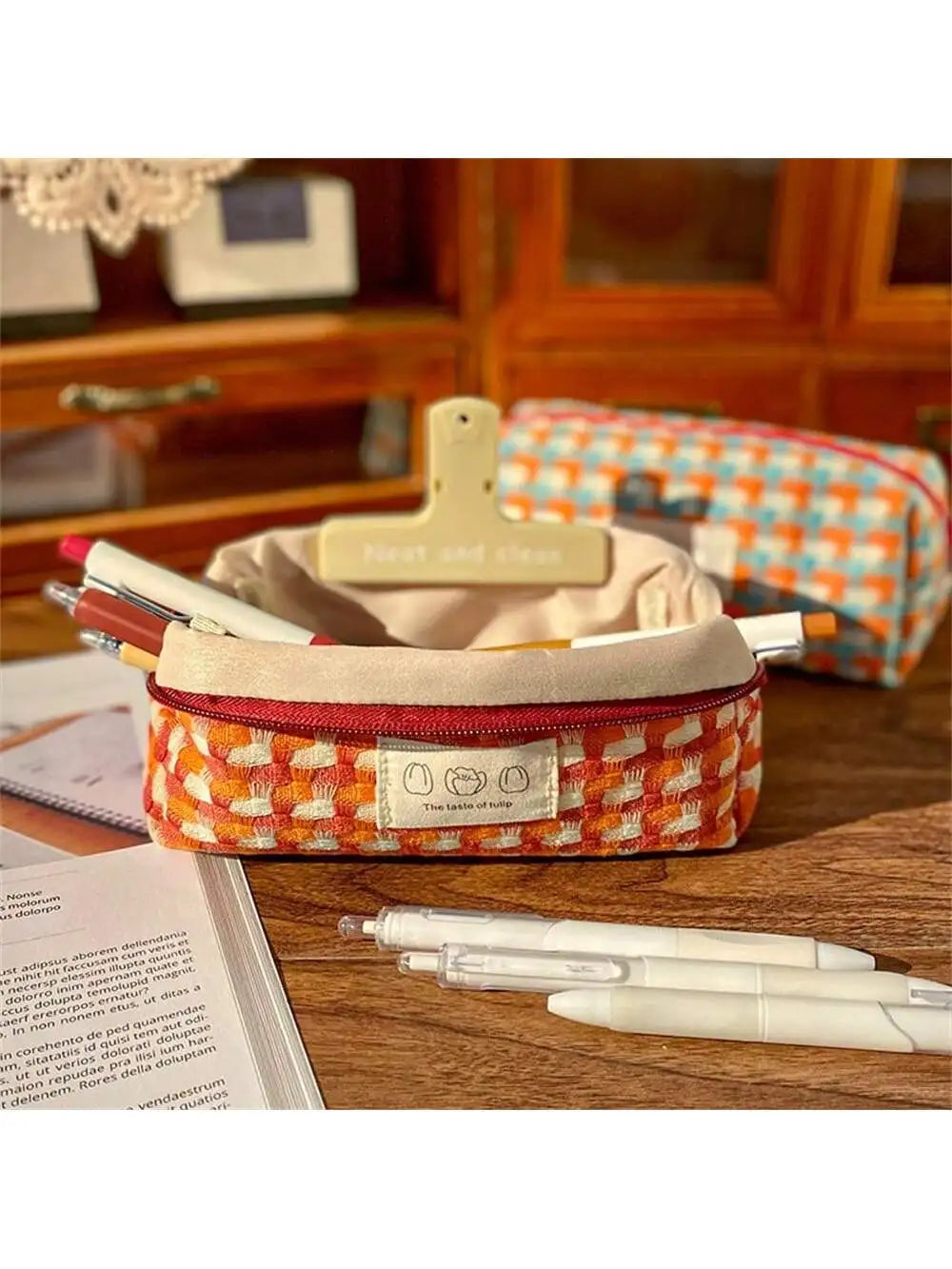 Large Capacity Pencil Case Handheld Pouch | Stationery & Cosmetics Pencil Case Pouch Qme