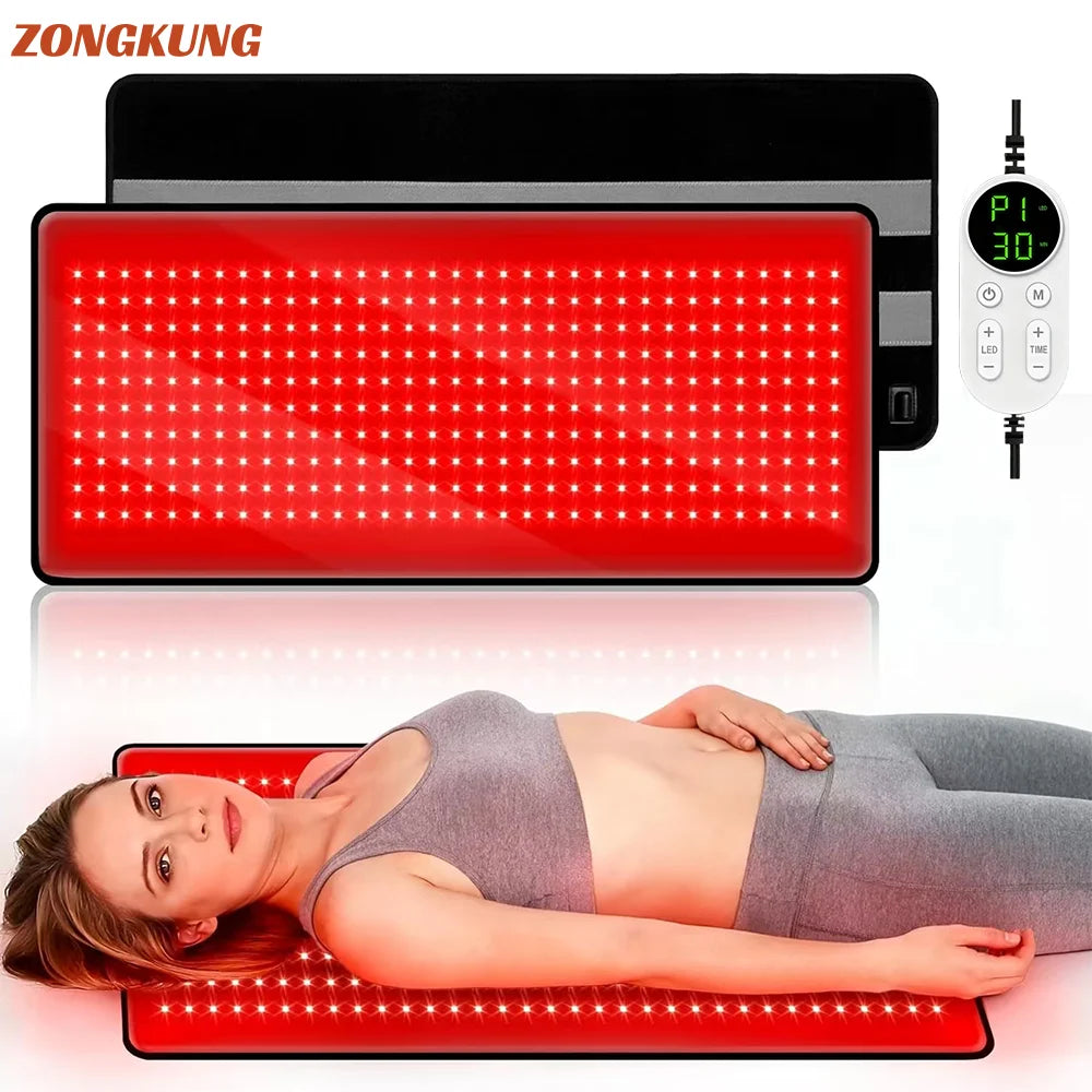 330-LED Red Light Therapy Mat 660nm 850nm Infrared Body Pad Red Light Therapy Mat Qst