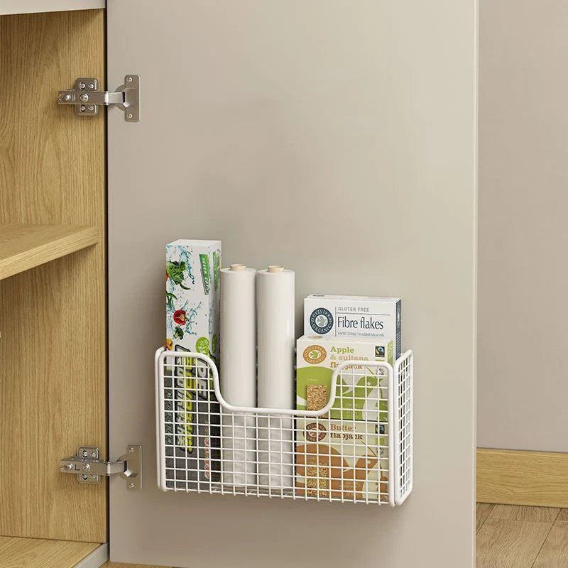 No-Drill Cabinet Door Storage Rack | Wall-Mounted Kitchen Organizer Cabinet Door Organizer Qme