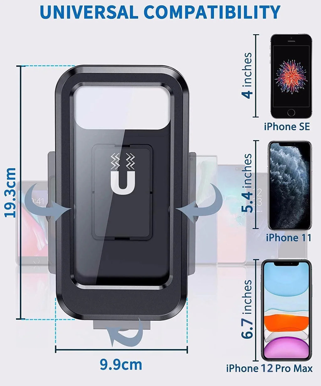 Waterproof Motorcycle Bike Phone Holder – Universal 360° Mount Motorcycle Phone Mount Qme