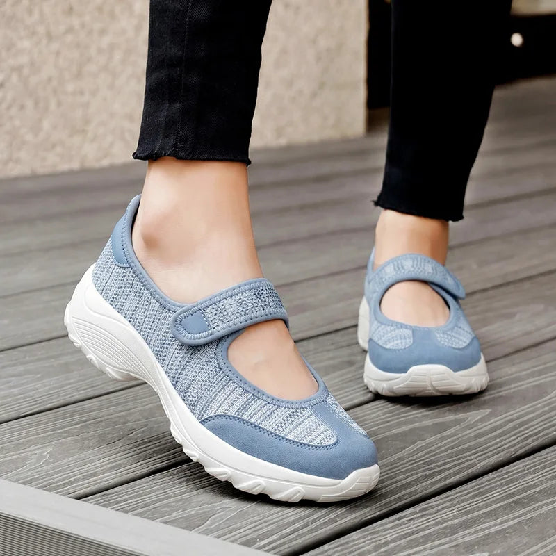 Women's Wide Fit Canvas Sneakers – Breathable Platform Shoes Women's Canvas Sneakers Qst