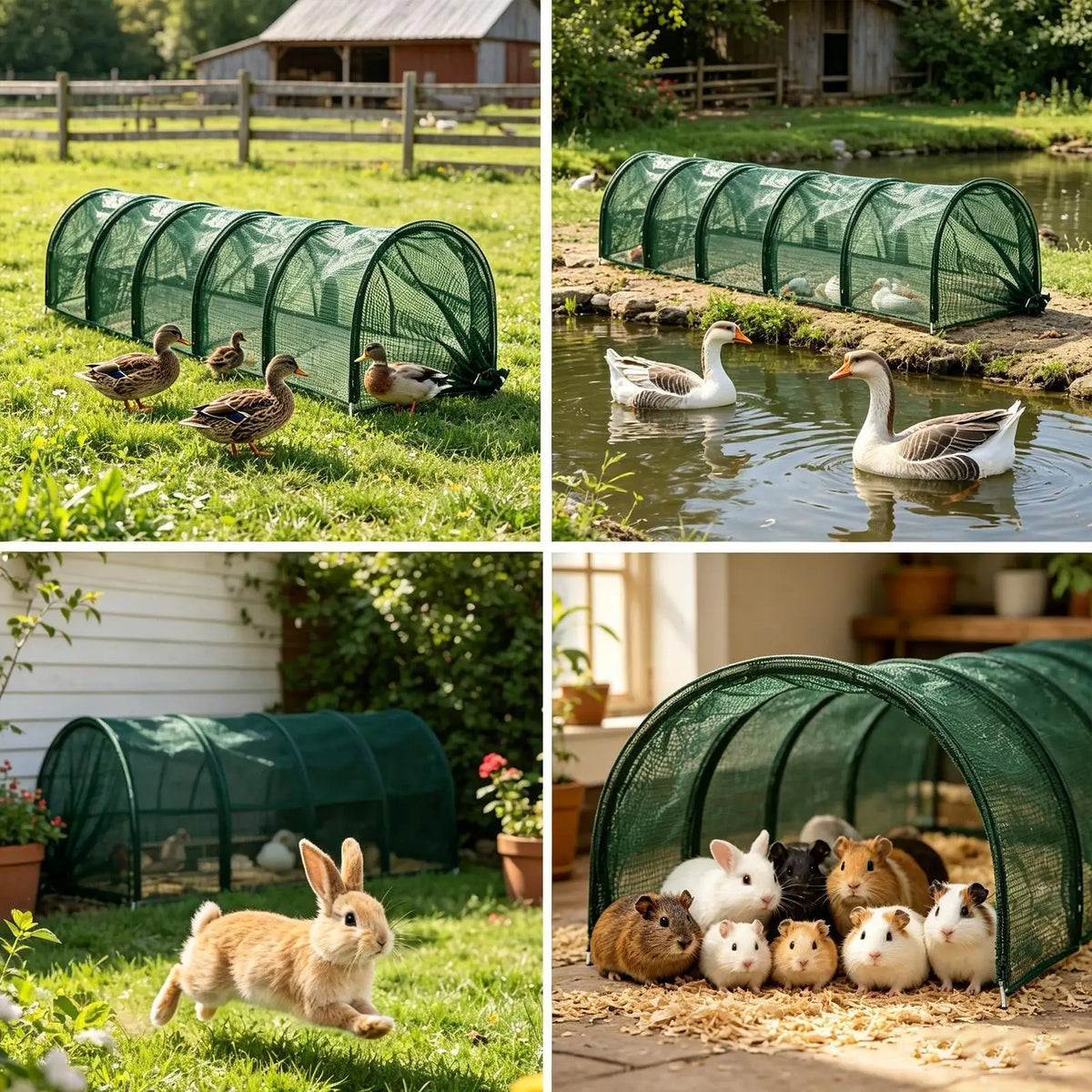 Foldable Chicken Tunnel Enclosure – Flexible Outdoor Poultry Run Poultry Tunnel Run Qme