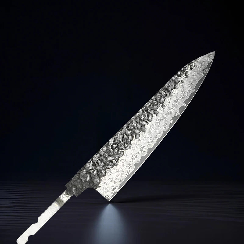 Damascus VG10 Blade Blank – Hand-Forged Custom Utility Knife Damascus Blade Blank Qst