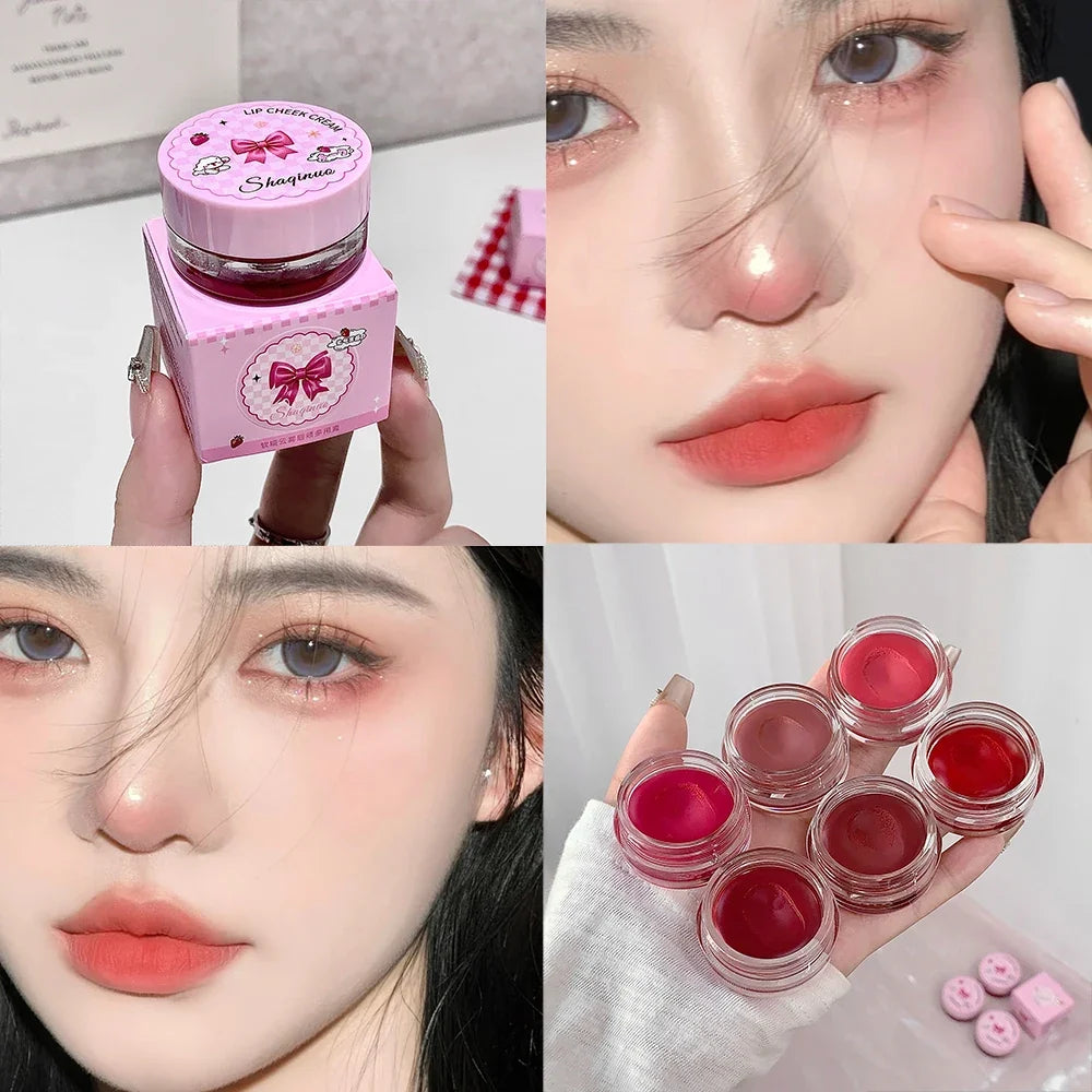 SHAQINUO Lip & Cheek Mud Lipstick – Matte Dual-Purpose Dual-Purpose Lip Stick Qme