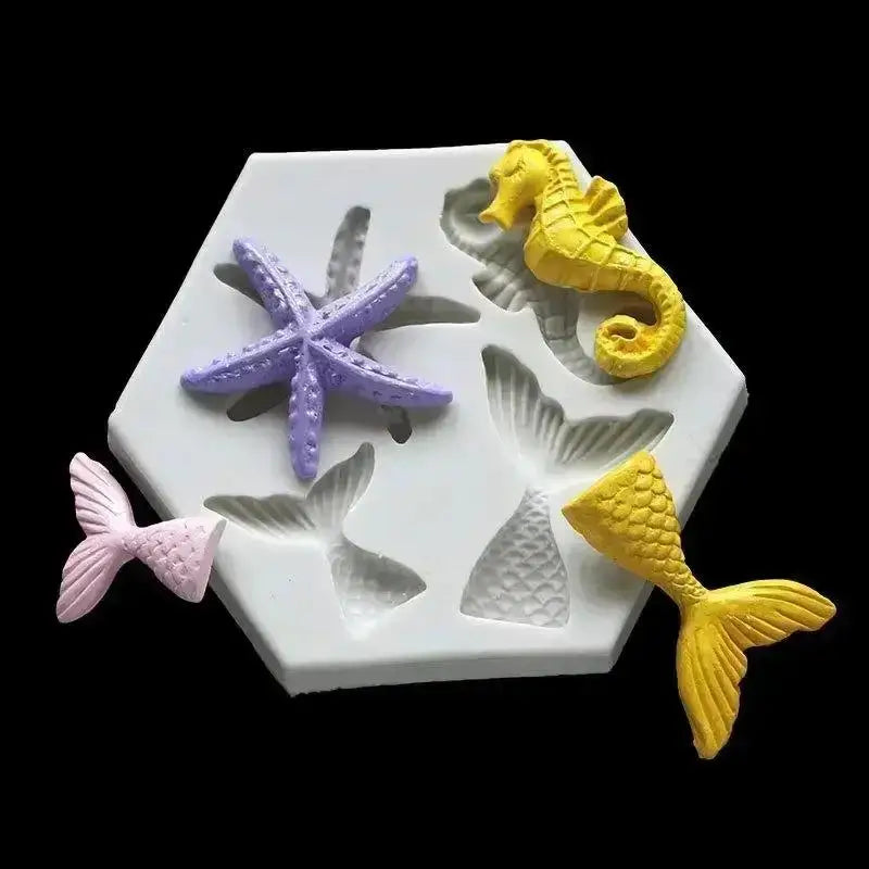 Silicone Mermaid Fish Tail Fondant Mold | Marine Life Baking Silicone Baking Mold Qme