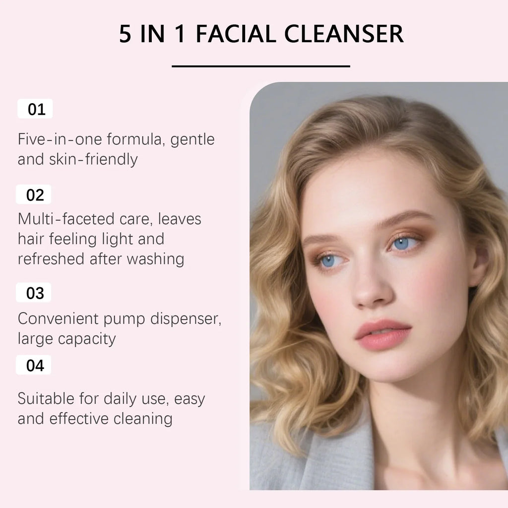 Moisturizing Facial Cleanser & Makeup Remover | Hyaluronic Acid Facial Cleanser Qme