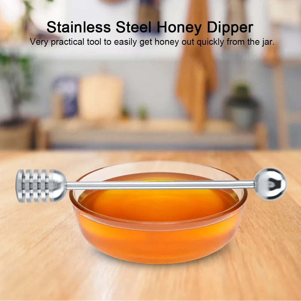 304 Stainless Steel Honey Dipper Drizzler & Stirrer Spoon Honey Dipper Spoon Qme